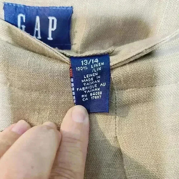 Vintage Gap High Waist Linen Tapered Leg Pants Sz 13/14 - Picture 5 of 8